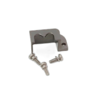 ZeroErr plug retainer bracket shown with two small mounting screws on a white background.