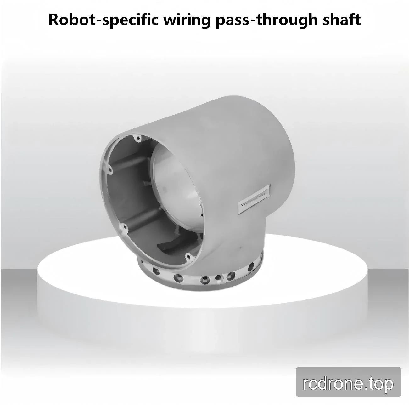 Cable pass-through shaft with open cylindrical housing and mounting flange