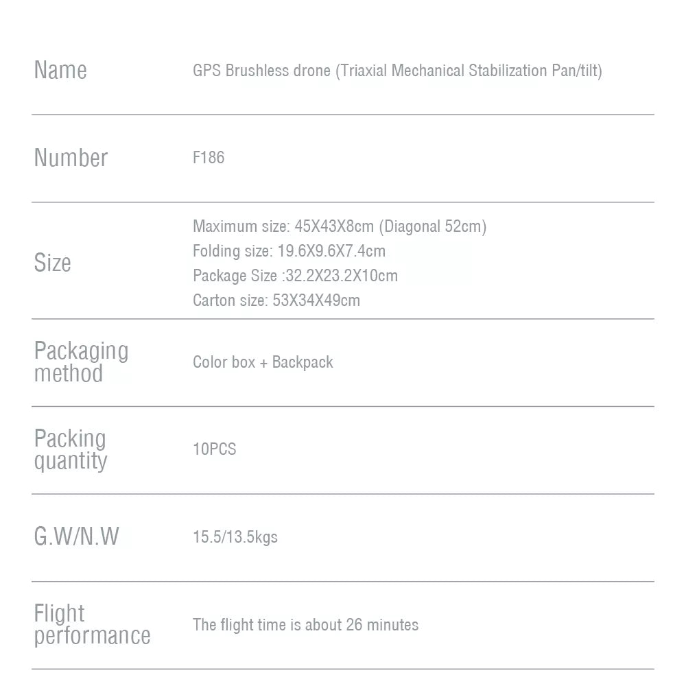 ZFR F186 Drone With 4K HD Dual Camera 3-Axis Gimbal 4Km Brushless Motor 5G WIFI GPS Quadcopter Professional Camera Drone 26 ZFR F186 Drone, GPS Brushless drone (Triaxial Mechanical Stabilization Pan/tilt) Number F