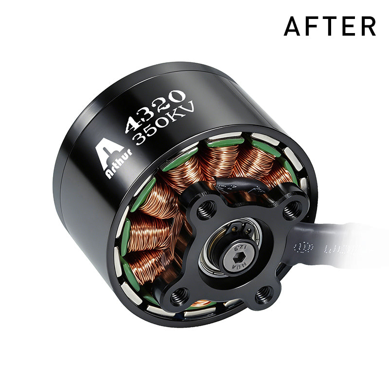 موتور براشلس Flashhobby A4320 350KV، 12N14P، 432 وات، پایه 30×30 میلی‌متر M4، وزن 318 گرم، سیم 16AWG به طول 600 میلی‌متر