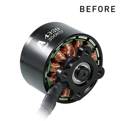موتور براشلس Flashhobby A4320 350KV، 12N14P، 432 وات، پایه 30×30 میلی‌متر M4، وزن 318 گرم، سیم 16AWG به طول 600 میلی‌متر