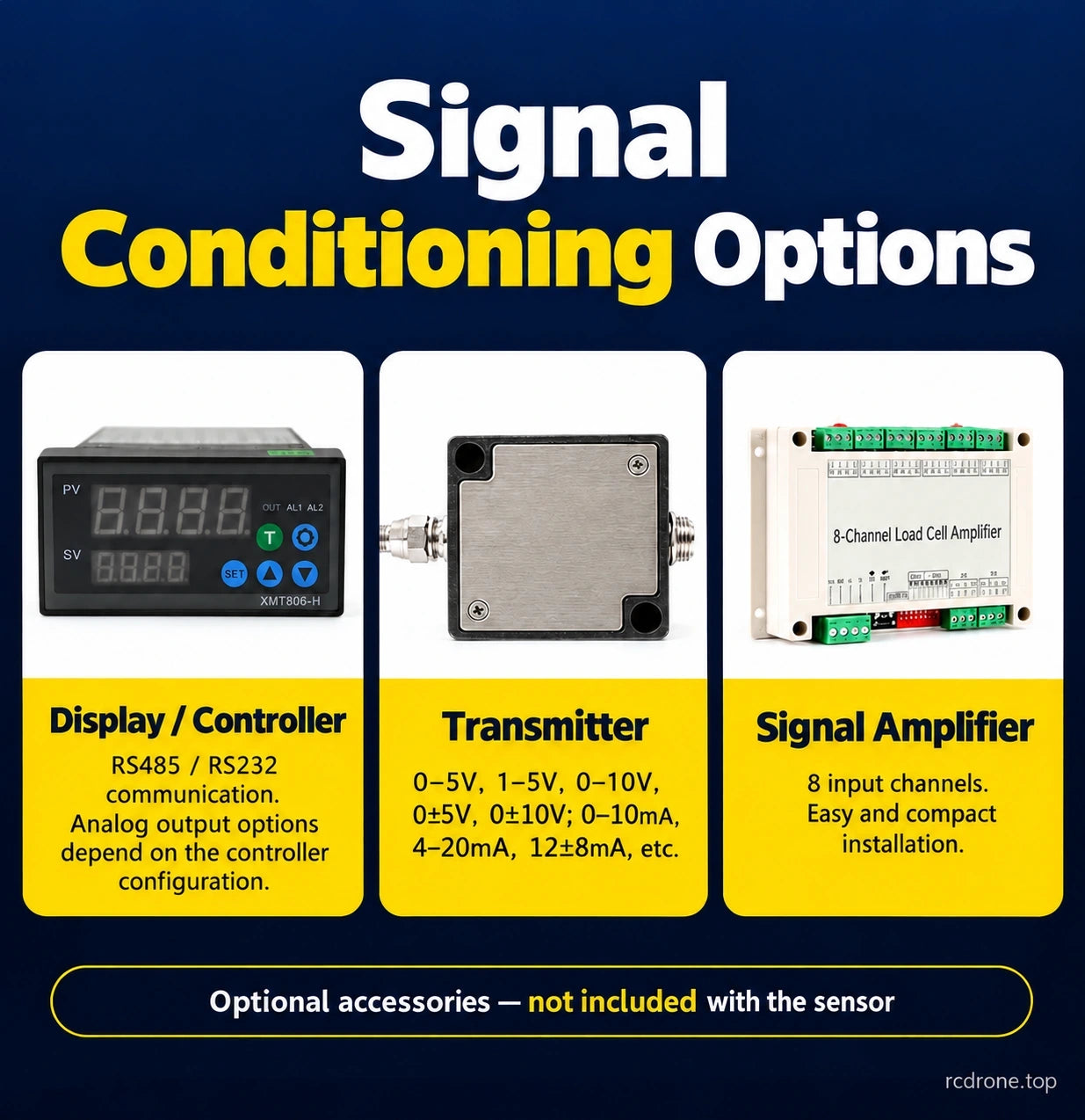 Optional signal-conditioning equipment; only selected item included
