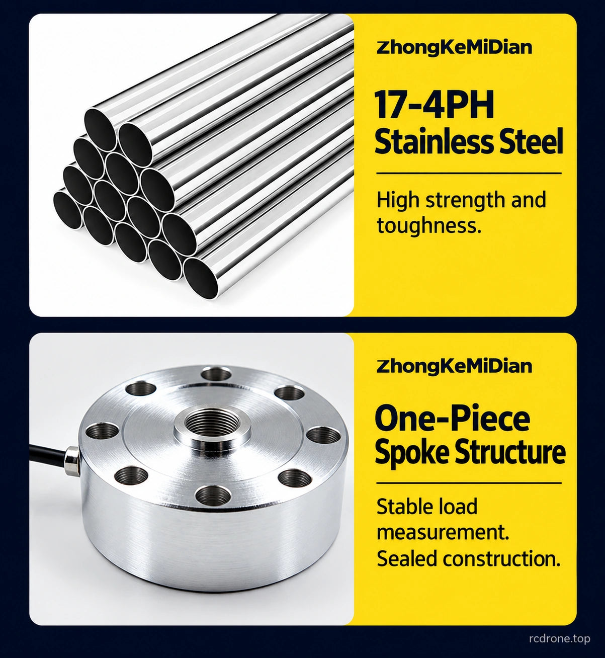 Steel construction and one-piece spoke design