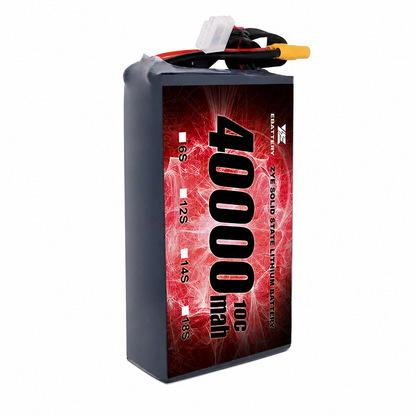 ZYE 6S 7S 8S 12S 14S 18S 24S 40000mAh 10C Solid State LiPo Battery on white background