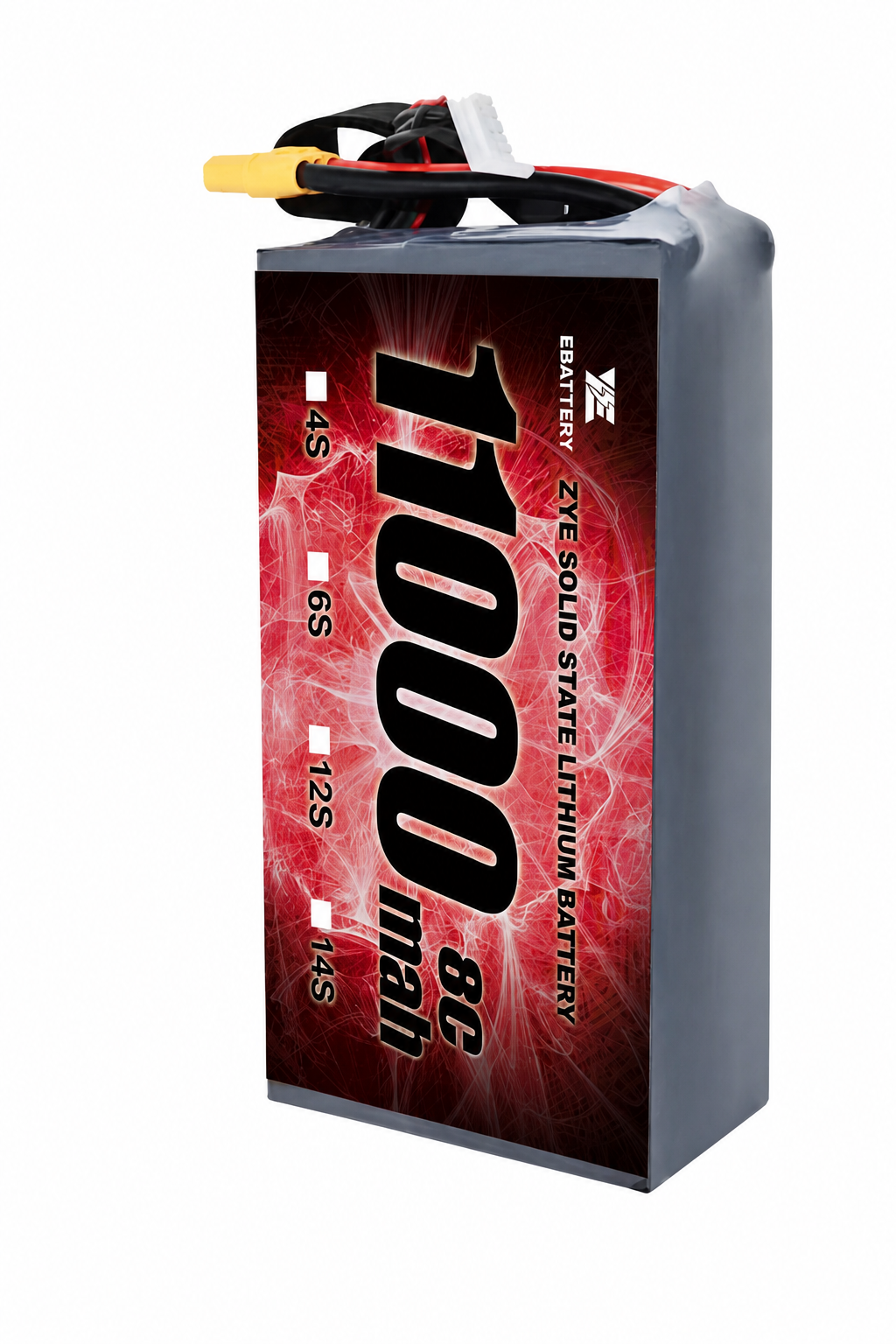 ZYE 6S HV 23.7V 11000mAh 8C Solid State LiPo Battery on white background