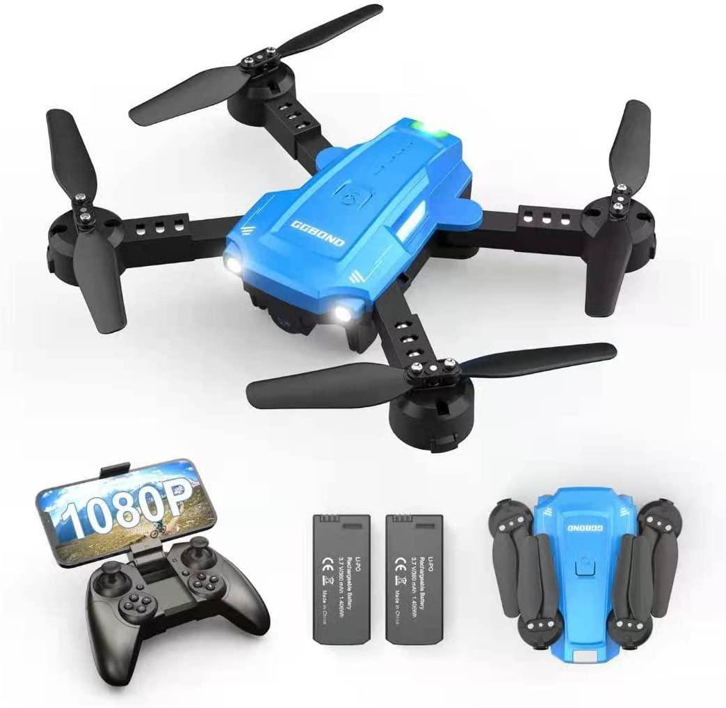 GGBOND G10/G20 Drone - with Camera for Kids 1080P HD FPV,Mini RC Drone for Beginners with 3D Flips,Headless Mode,Voice Control,One Key Sart, Speed Adjust, Altitude Hold - RCDrone