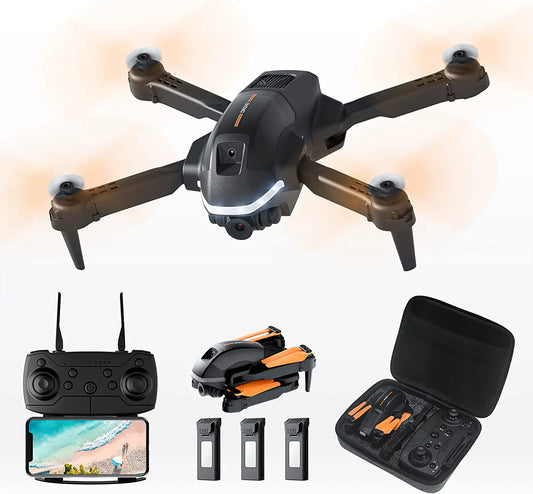 Hilldow D13 Camera Drone - 1080P Camera,Intelligent Obstacle Sensing, LED Headlights, RC Quadcopter 24 Min Long Flight Time in 3 Batteries - RCDrone