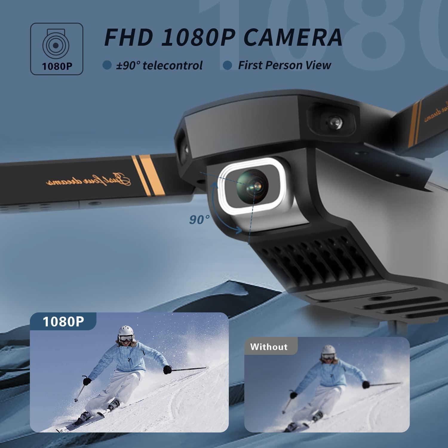 Drone adulte avec caméra, Wifi Fpv Quadcopter avec fonction de maintien de  l'altitude, contrôle de l'application de téléphone mobile avec caméra haute  définition 1080p