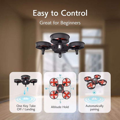 ATTOP A11 Drone for Kids - Easy Remote Control Drone, One Key Take Off, Auto-Pairing, Altitude Hold,with 3 Batteries Ideal Gift for Kids - RCDrone