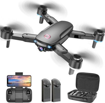 LOPOM JX02 GPS Drone - with 4K HD Camera for Adults Begineer, 40mins Flight Time Auto Return Follow Me 3 Speeds Professional Camera Drone - RCDrone