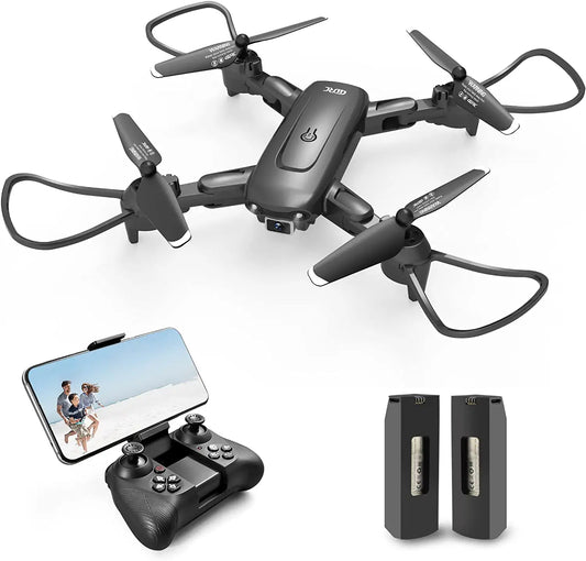 DRONEEYE 4DV12 Mini Drone - with Camera for Adults Kids,1080P Camera FPV Foldable RC Quadcopter,Drone for beginners,Altitude Hold, Headless Mode,3D Flips,App Control,Trajectory Flight,2 Batteries - RCDrone