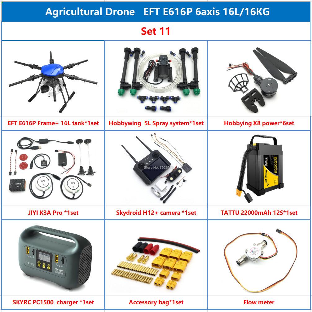 EFT E616p drone - sprayer with big tank for agricultural drone E616 parts for low price orchards drone - RCDrone