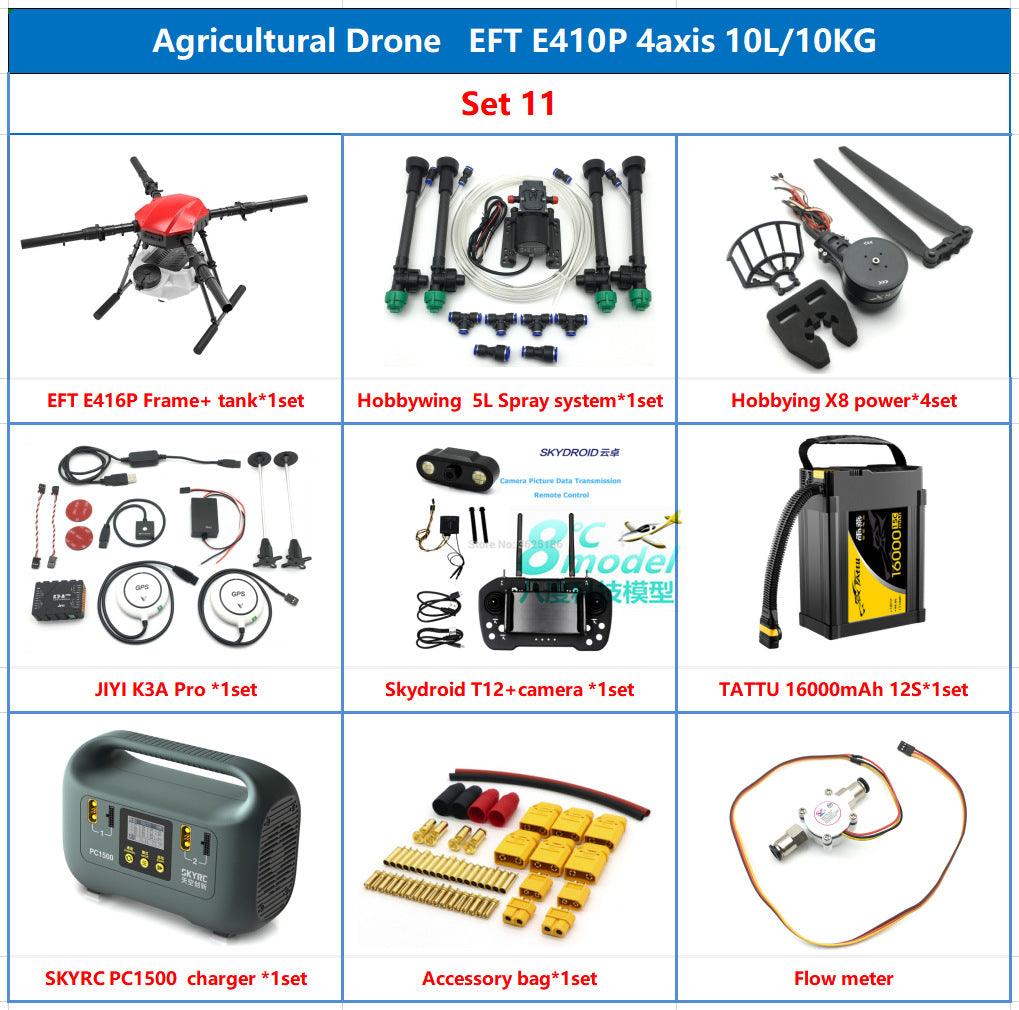 EFT E410P Agriculture Drone Spray Uav 10L 30Min 6Kg Full 26Kg X8 30inch propeller - RCDrone
