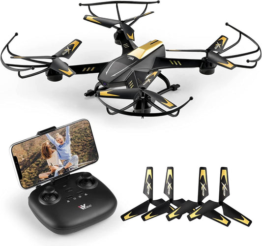ATTOP A8 Drone - Larger 1080P FPV Drone with Camera One Key Start/Hover/Land Kids Drone Remote/APP/Voice/Gesture Control 24 Min Flight Low Battery Warn Safe Design - RCDrone
