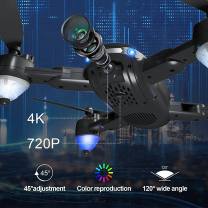 LOPOM X11 GPS Drone - with 4K CameranDual Camera 5G WiFi FPV Auto Return Follow Me Foldable Drone 40mins Flight Time Headless - RCDrone