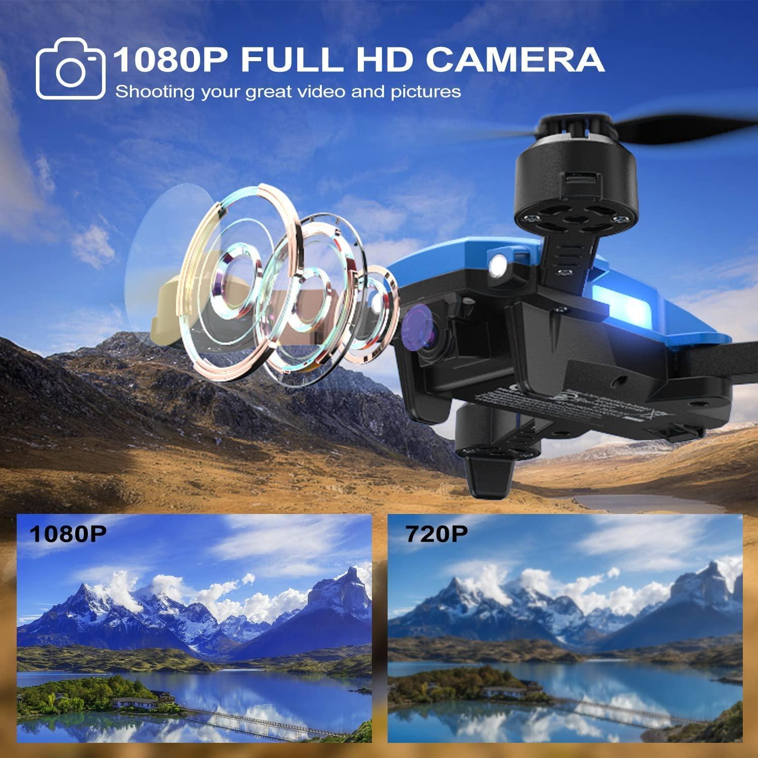 GGBOND G10/G20 Drone - with Camera for Kids 1080P HD FPV,Mini RC Drone for Beginners with 3D Flips,Headless Mode,Voice Control,One Key Sart, Speed Adjust, Altitude Hold - RCDrone