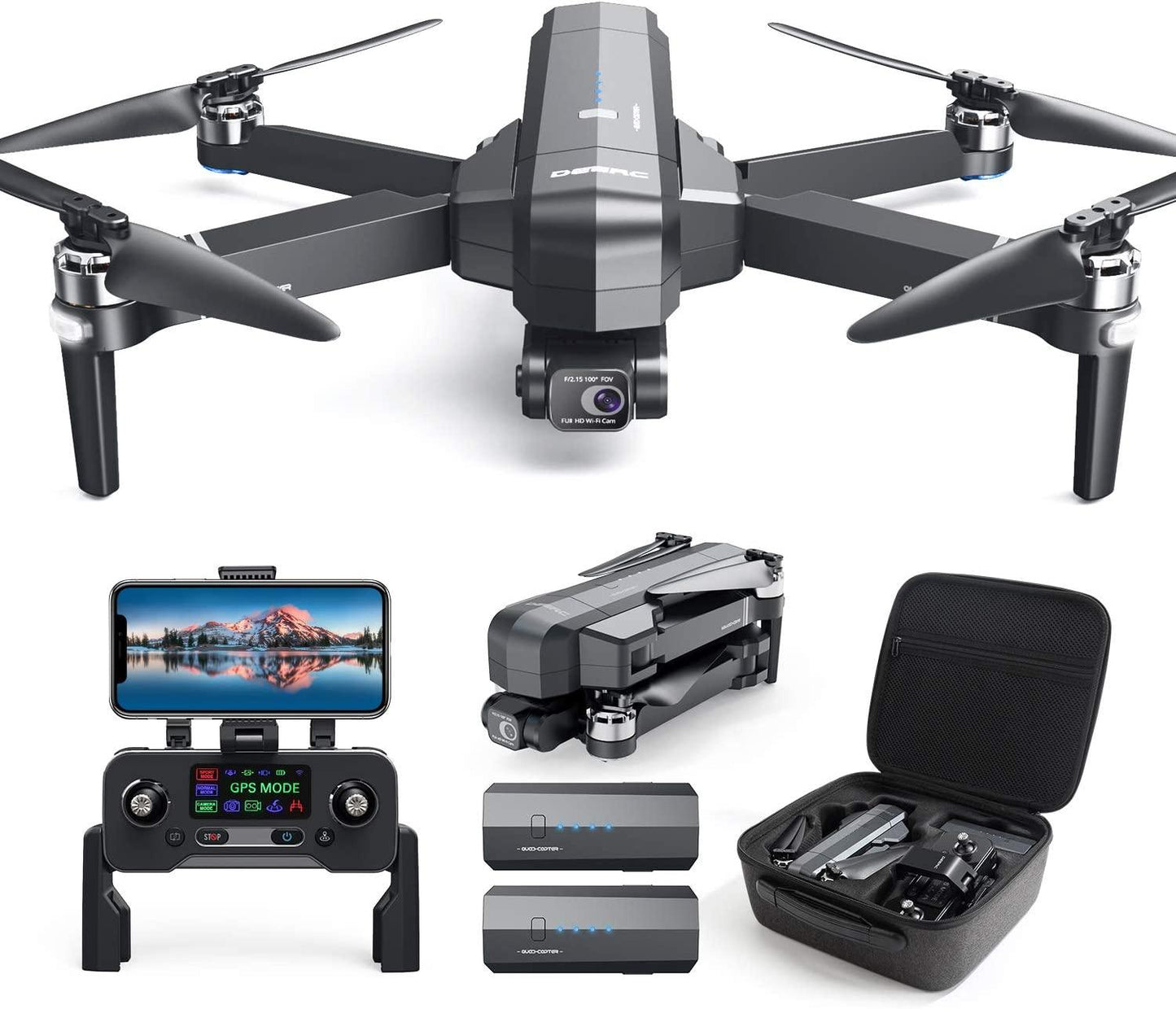 DEERC DE22 GPS Drone - with 4K HD Camera 2-axis Gimbal, EIS Anti-Shake –  RCDrone