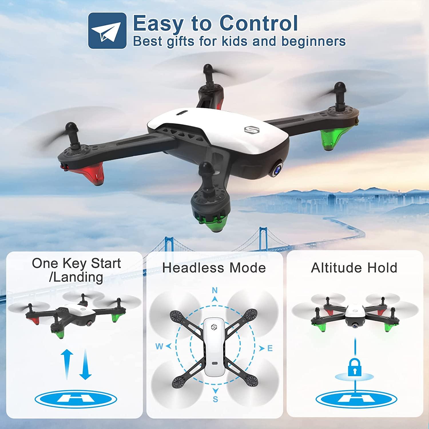 Drones with Camera for Adults/Kids/Beginners 1080P HD APP/Voice Control  Camera Drone Easy to Control One-key Returning Altitude Hold 3D Flip 3  Speeds