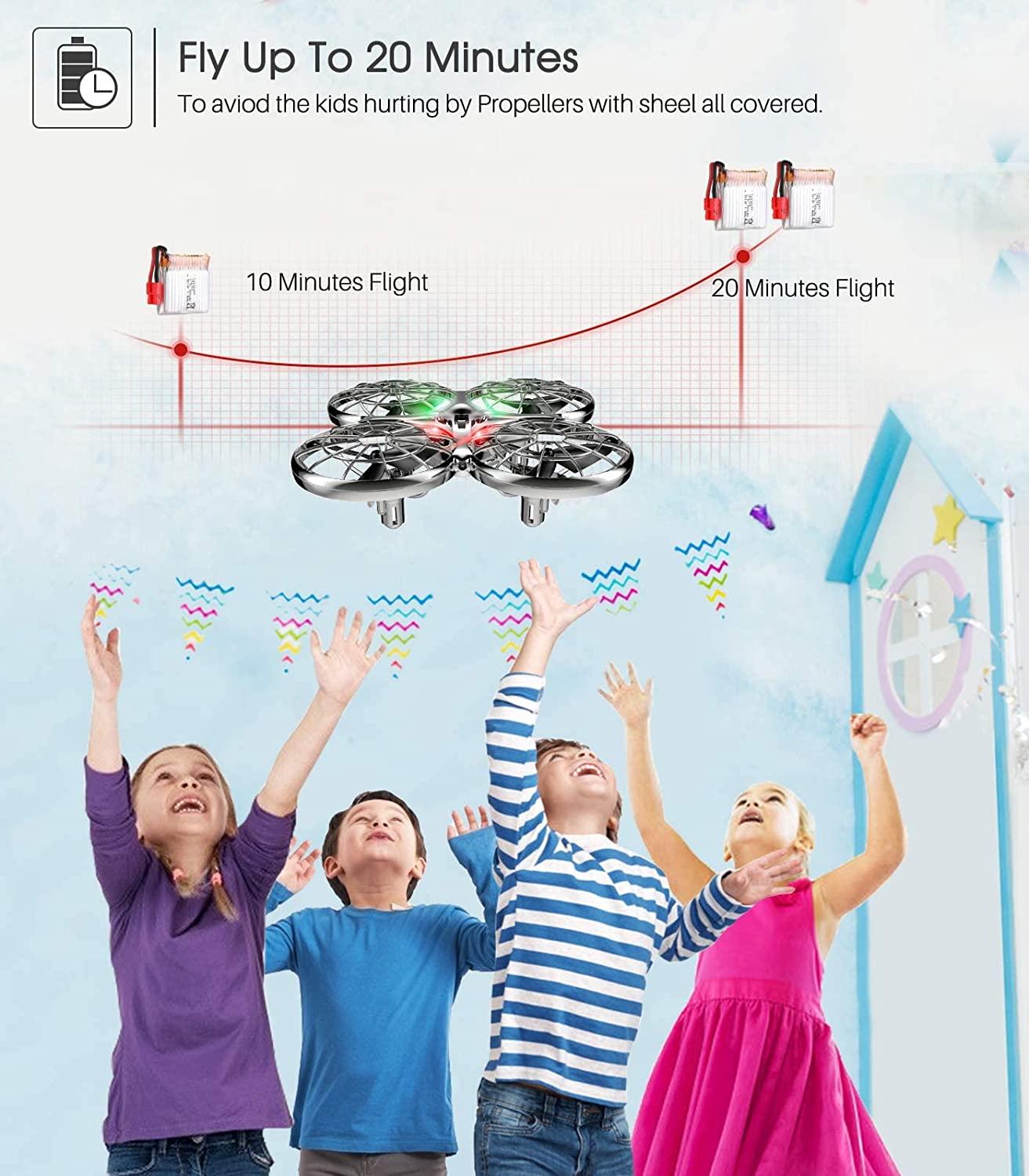 SYMA X100 Quadcopter with Auto-Avoid Obstacles, Safety Covered by Shell, 360°Flip, LED Light, 2 Speed for Kids, Boys and Girls Toys,Kids Hand Operated Drones - RCDrone
