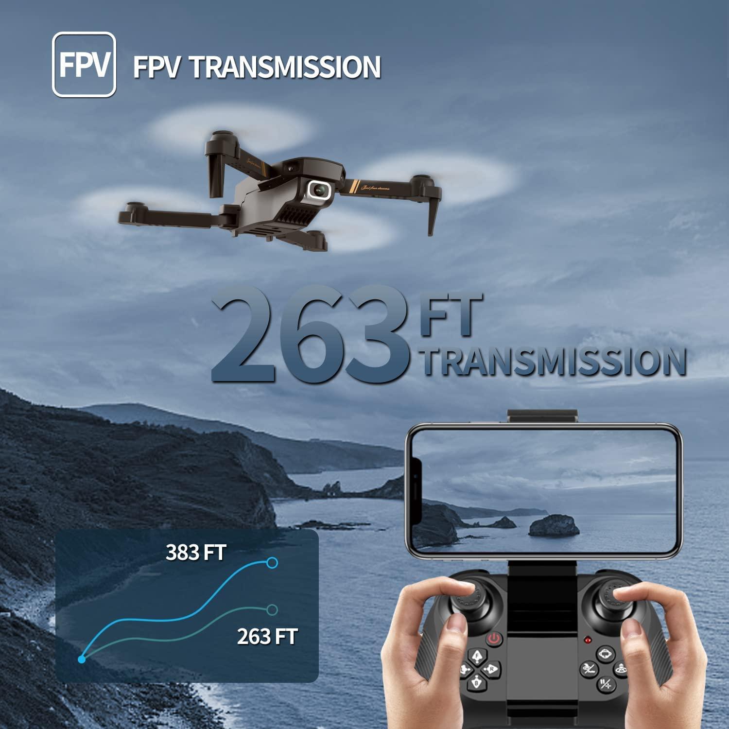Drone avec caméra 4K pour adultes et enfants, quadrirotor télécommandé  pliable FPV avec selfie gestuel, maintien de l'altitude, démarrage à une  touche, flips 3D, jouets cadeaux pour garçons filles