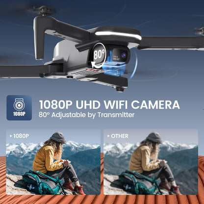 Holy Stone HS280 Drone - with Adjustable 1080P HD WiFi Camera for Kids Adults Beginner; Lightweight RC Quadcopter, 2 Modular Batteries, Auto Hover, Gravity Sensor, Voice/Gesture Control - RCDrone