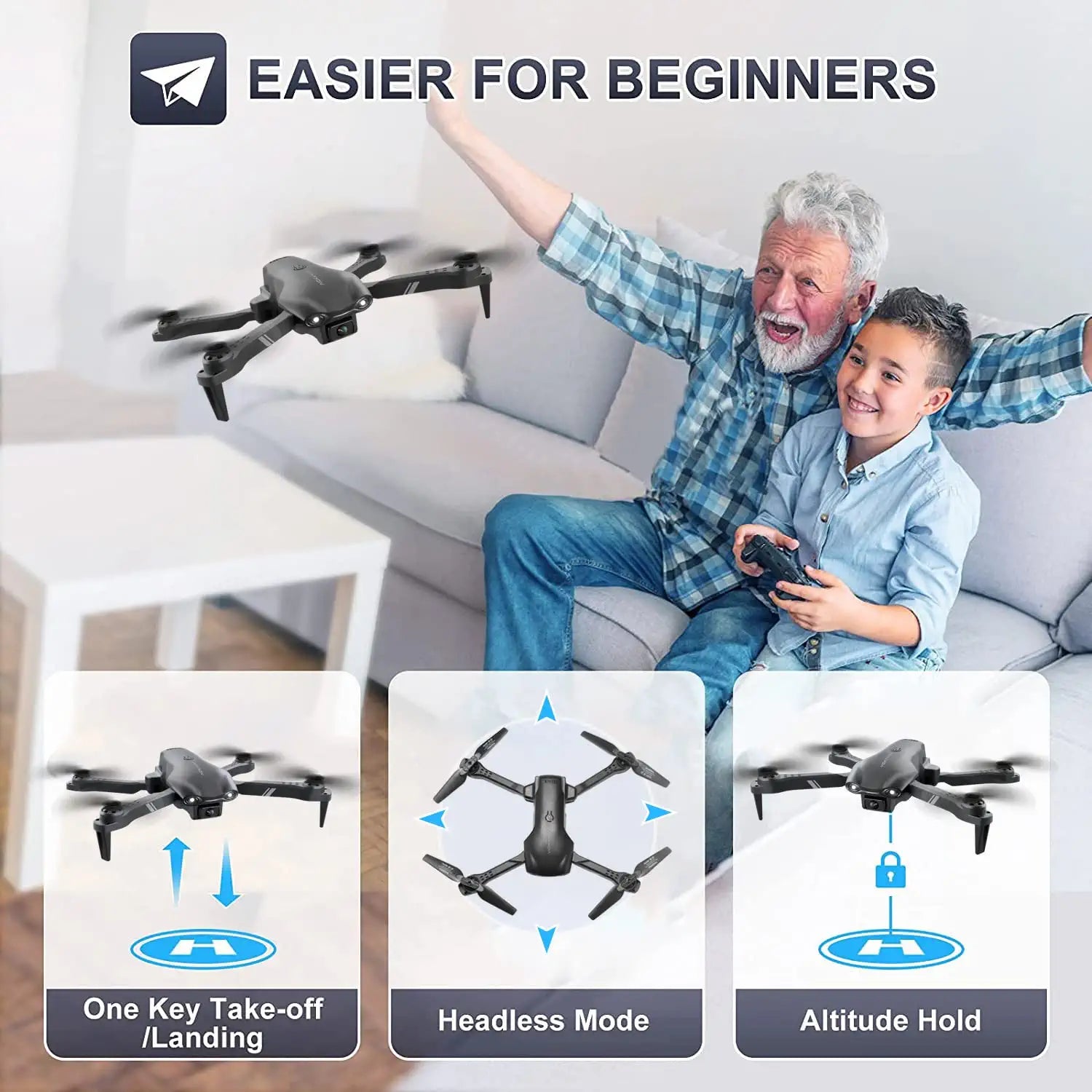 DRONEEYE 4DV13 Drone - for kids Adults with 1080P HD FPV Camera, Folda –  RCDrone