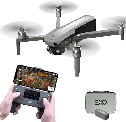 EXO CINEMASTER 2 - 4K HD UHD Camera Drone. 28 Minute Flight Time, 11MP Photo, 4K HD Professional 3 Axis Gimbal GPS Drone, Slow Motion, Auto Return Home Professional Camera Drone - RCDrone