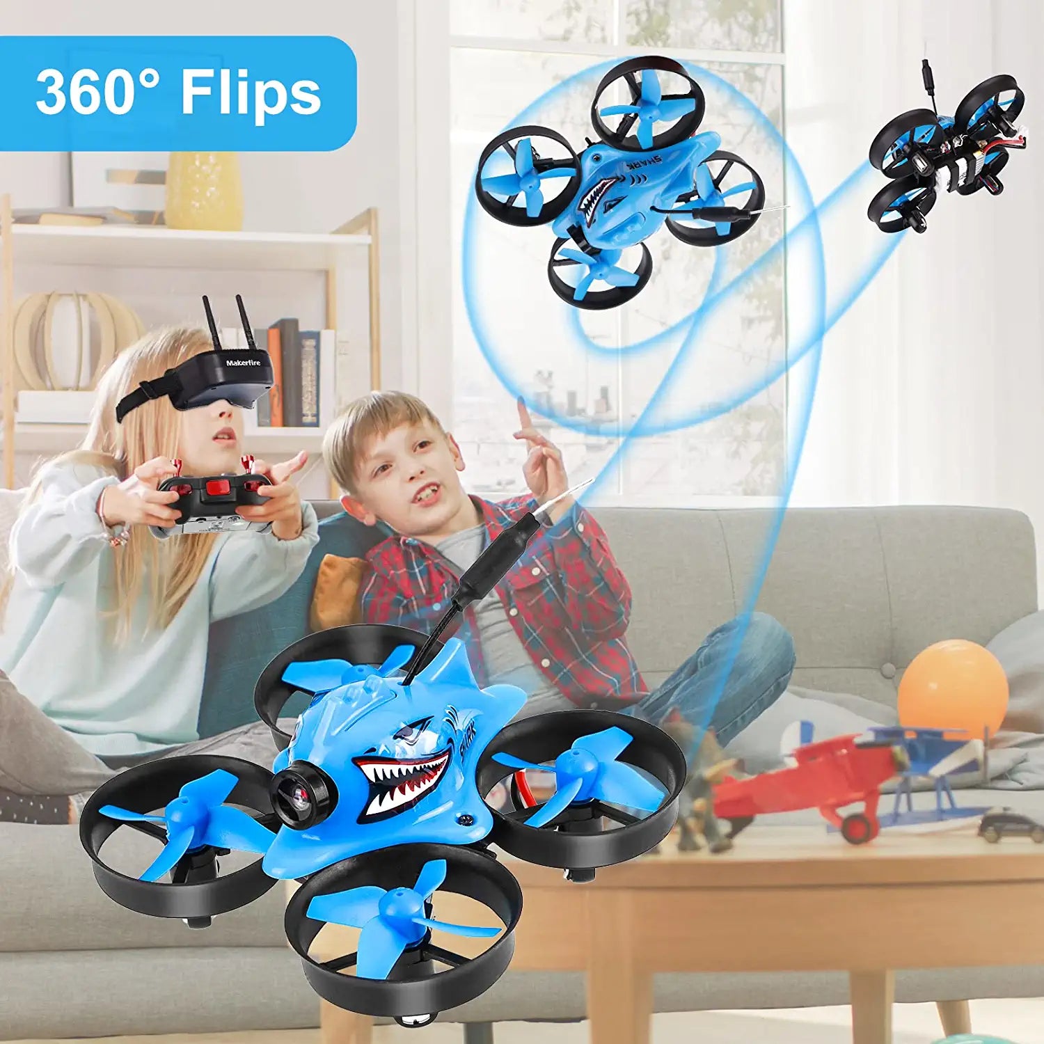 Makerfire Micro FPV Racing Drone with FPV Goggles 40CH