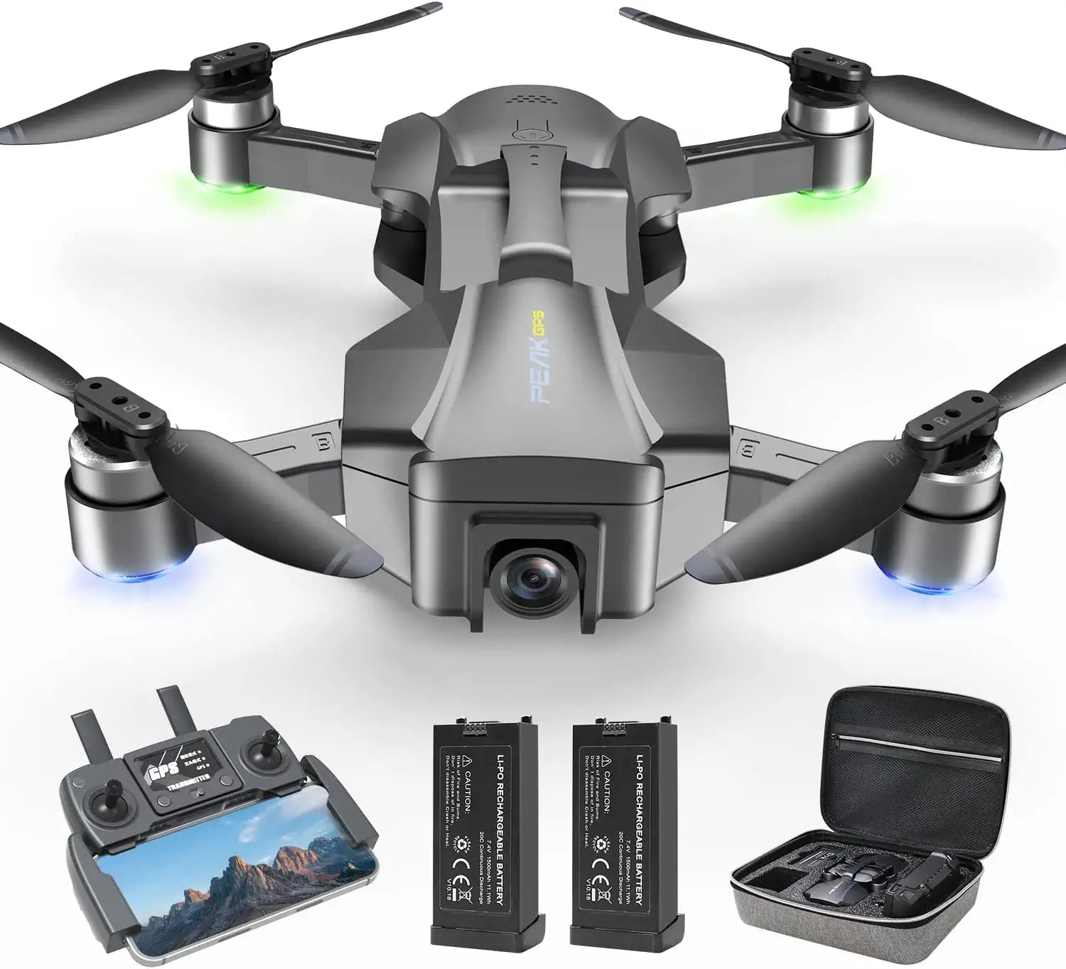 DILROGX Drones - with GPS 4k Electric Adjustable Camera for Adults Beginners, Professional RC Quadcopter with Brushless Motor, Dual Camera 40Mins Flight Time WiFi 5G FPV Transmission Auto Return Foldable - RCDrone