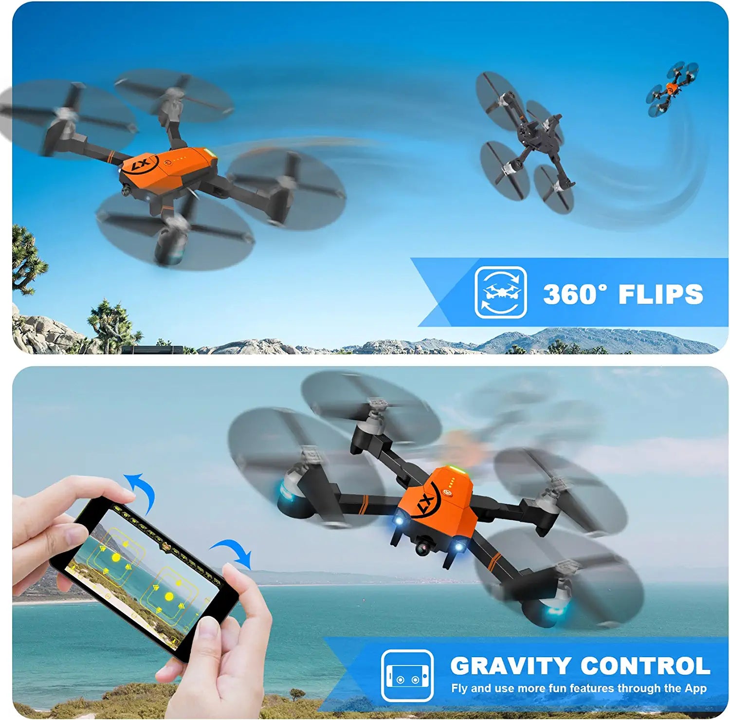 Drone gratuit avec caméra - Mini drone 1080P HD - Convient aux