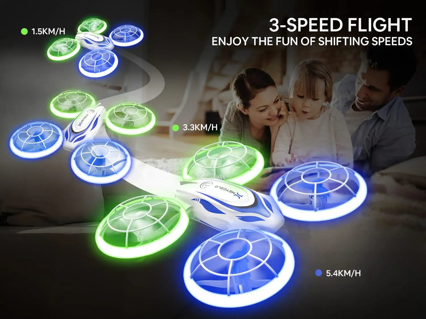 Heygelo S60 Drones for Kids - Mini Drone with LED Lights for