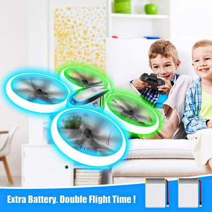 HASAKEE Q9s Drone - for Kids,RC Drone with Altitude Hold and Headless Mode,Quadcopter with Blue&Green Light,Propeller Full Protect,2 Batteries and Remote Control,Easy to fly Kids Gifts Toys for Boys and Girls - RCDrone