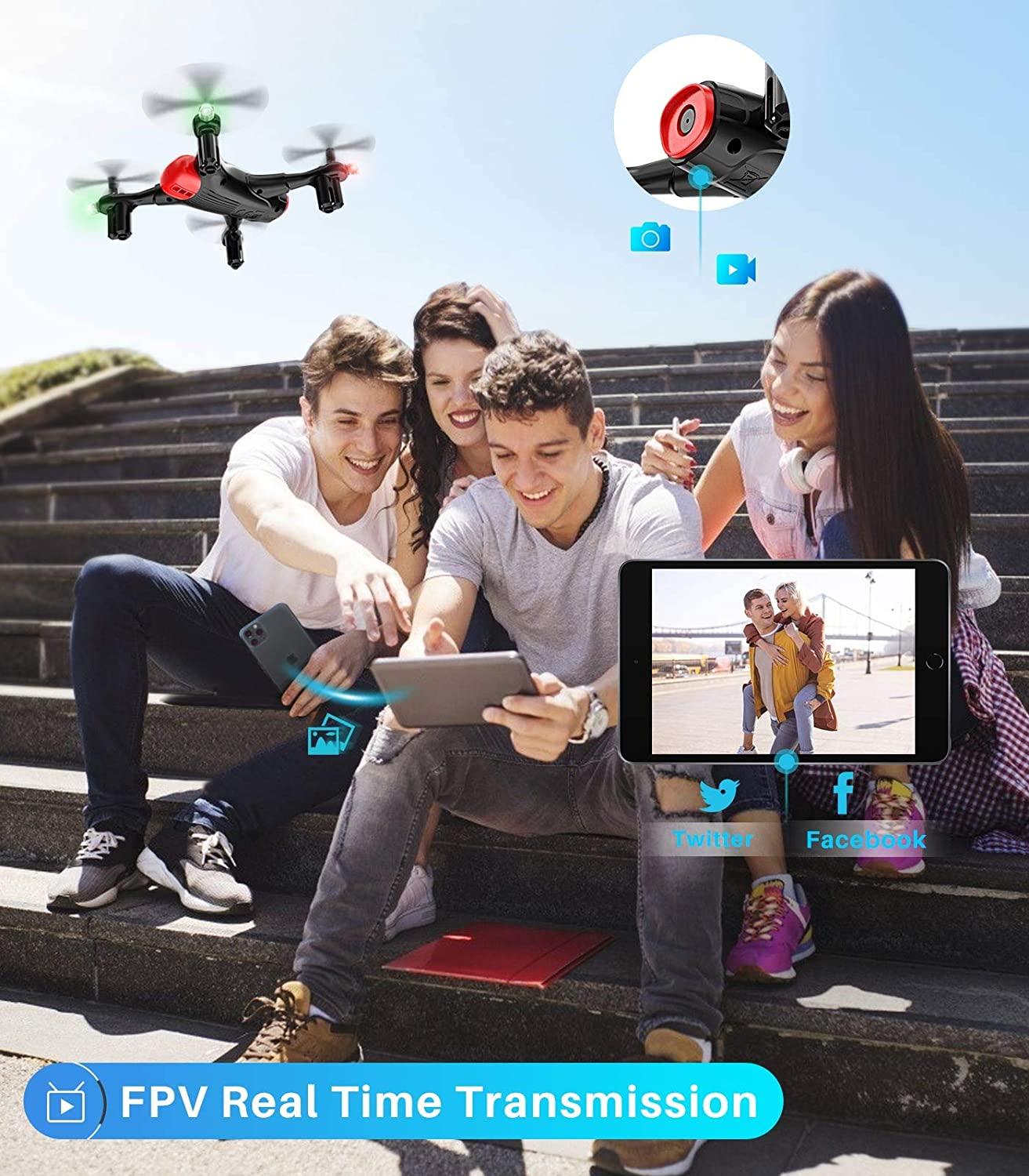 Syma X400 Mini Drone - with Camera for Adults & Kids 720P Wifi FPV Quadcopter with App Control, Altitude Hold, 3D Flip, One Key Function, Headless Mode, 2 Batteries, Easy to Fly for Beginners - RCDrone