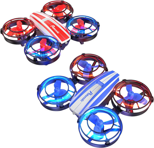 Potensic A21 Mini Drones - for Kids, 2 Pack IR Battle Drone with LED Lights, RC Quadcopter with 3D Flip, 3 Speeds, Headless Mode, Altitude Hold, Toy Gift for Boys Girls - RCDrone