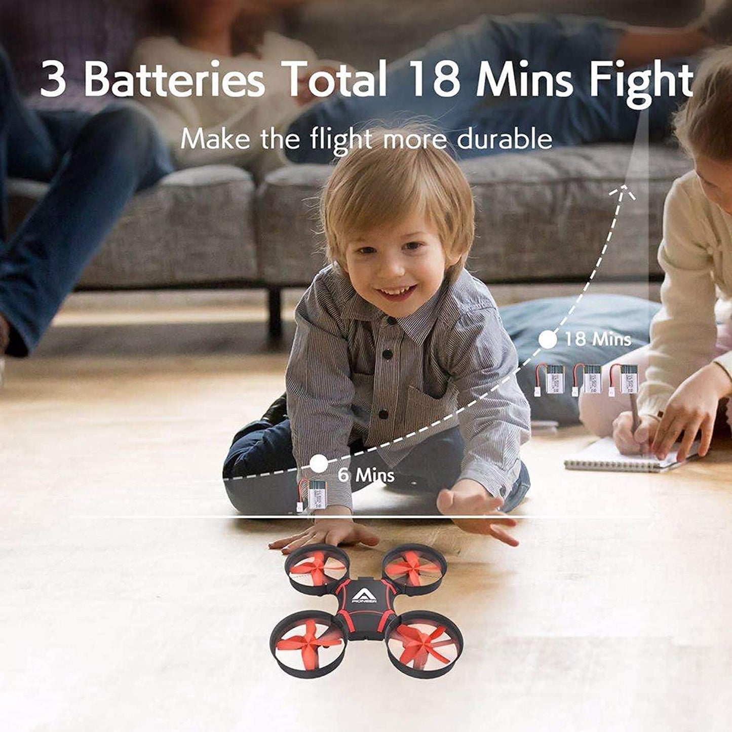 ATTOP A11 Drone for Kids - Easy Remote Control Drone, One Key Take Off, Auto-Pairing, Altitude Hold,with 3 Batteries Ideal Gift for Kids - RCDrone