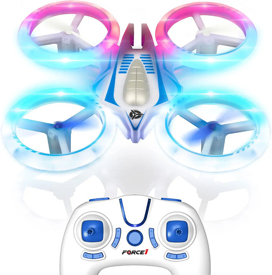 Force1 UFO 4000 Mini Drone for Kids - LED Remote Control Drone, Small RC Quadcopter for Beginners with LEDs, 4-Channel Remote Control, 2 Speeds, and 2 Drone Batteries - RCDrone