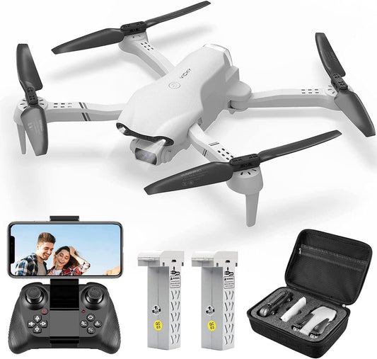 DRONEEYE 4DF10 Foldable Drone - with 1080P Camera for Adults,RC Quadcopter with WiFi FPV Live Video for Kids Beginners,Trajectory Flight, App Control,3D Flips,Altitude Hold,2 Batteries,Carrying Case - RCDrone
