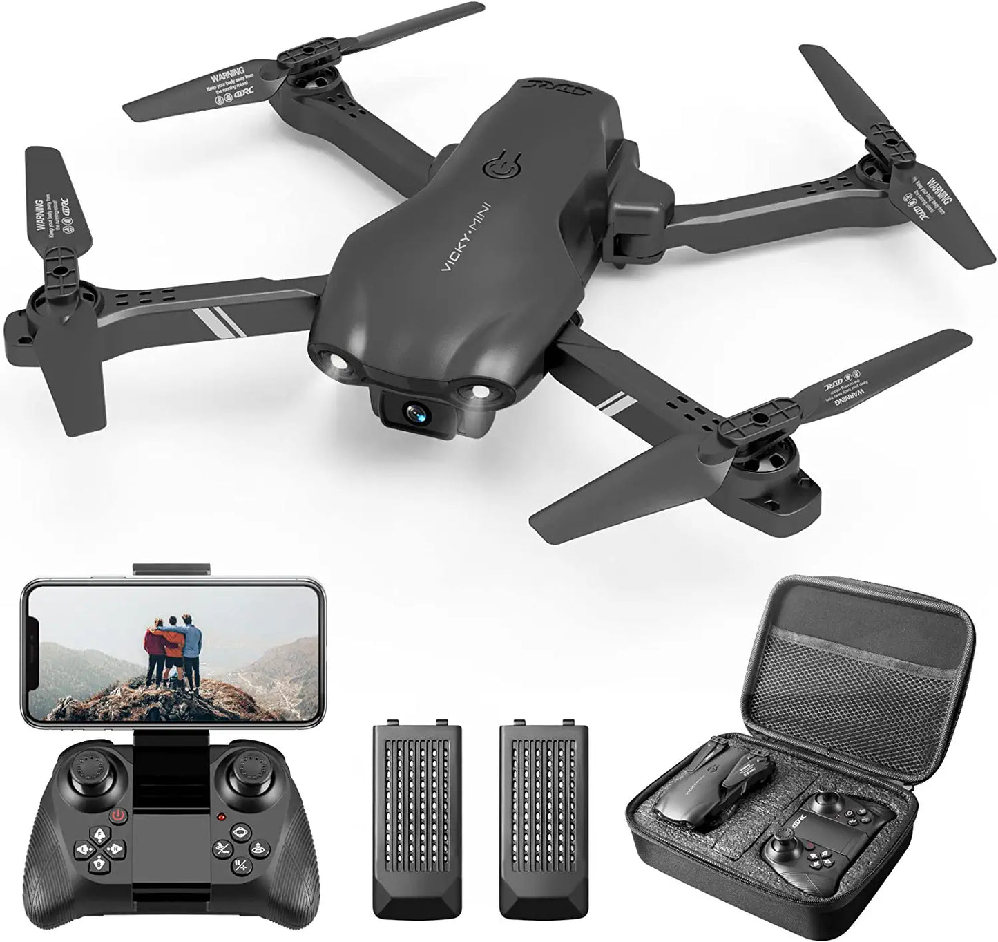 DRONEEYE 4DV13 Drone - for kids Adults with 1080P HD FPV Camera, Foldable Mini RC Quadcopter With Waypoint, Functions,Headless Mode,Altitude Hold,Gesture Selfie,3D Flips,Beginners Toys Gifts - RCDrone