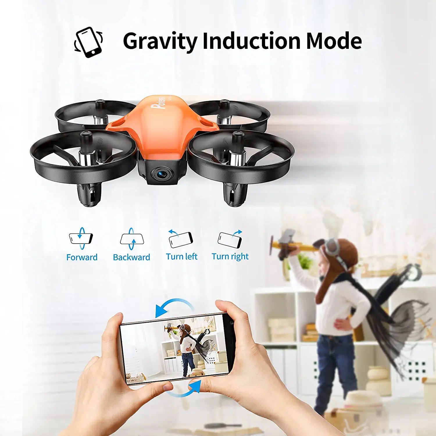 Mini Drone, Potensic A20 RC Helicopter Quadcopter with Auto Hovering,  Headless Mode, One Key Take - Off Landing for Boys Girls, Easy to Fly Drone  for Kids and Beginners 