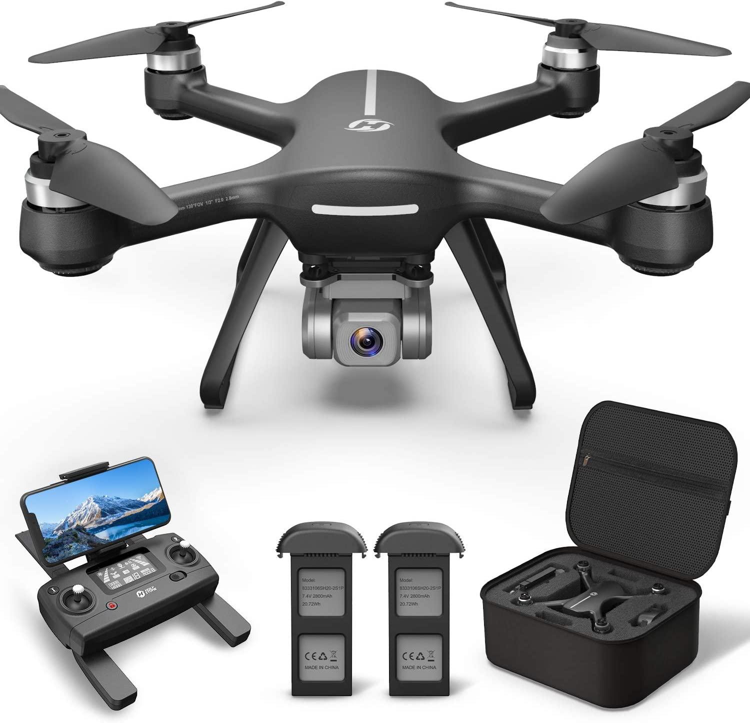 Holy Stone HS700E Drone with 4K HD UHD EIS Anti Shake 130°FOV Camera for Adults, GPS Quadcopter with 5GHz FPV Transmission, Brushless Motor, Easy Auto Return Home, Follow Me and Outdoor Carrying Case Professional Camera Drone - RCDrone