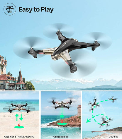 SYMA X300 Drone - with 1080P FPV Camera,Optical Flow Positioning,Tap Fly,Altitude Hold,Headless Mode,3D Flips,2 Batteries 40mins Flying UFO Remote Control Quadcopter for Kids Beginners - RCDrone