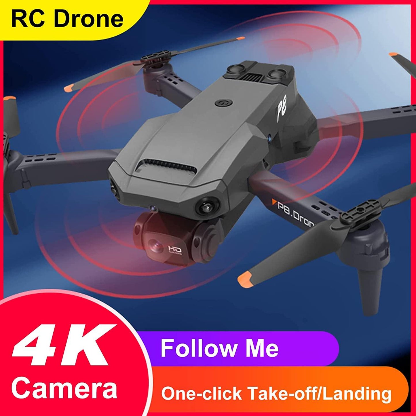 GoolRC Drone with Camera for Beginner - 4K Dual Camera RC Quadcopter with Function 4 Sided Obstacle Avoidance Waypoint Flight Gesture Control Storage Bag Package Drones for Kids 2 Battery - RCDrone