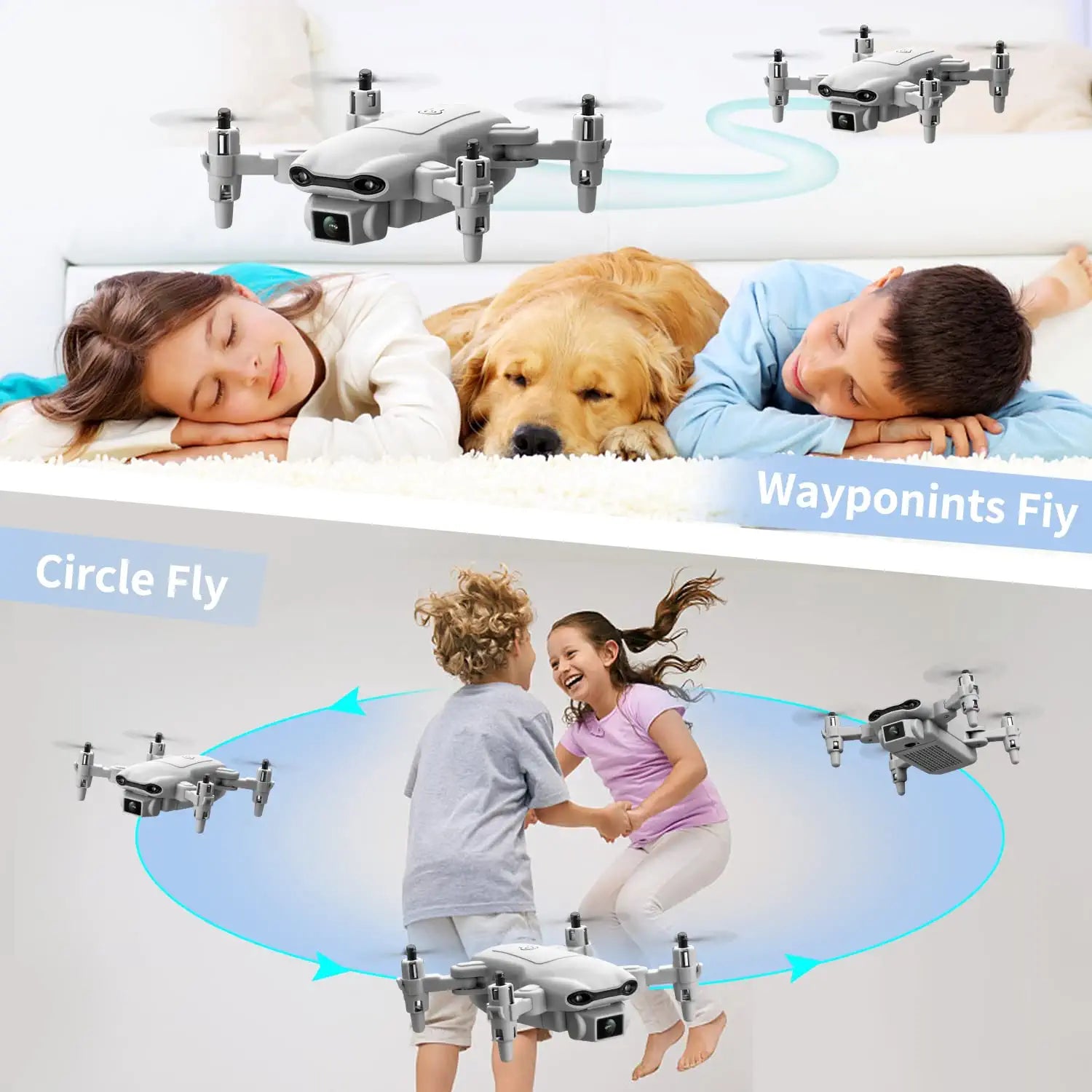 DroneEye 4DV9 Mini Drone - for Kids with 720P HD Camera FPV Live Video RC Quadcopter Helicopter for Adults beginners Toys Gifts,Altitude Hold, Waypoints Functions,One Key Start,3D Flips - RCDrone