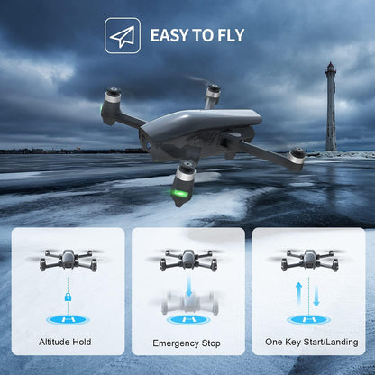 Holy Stone HS710 Drone - with Camera 4K, GPS FPV Foldable 5G Quadcopter for Beginners with Optical Flow Positioning, Auto Return Home, Follow Me, Brushless Motor, 50 Mins Long Flight Time Professional Camera Drone - RCDrone