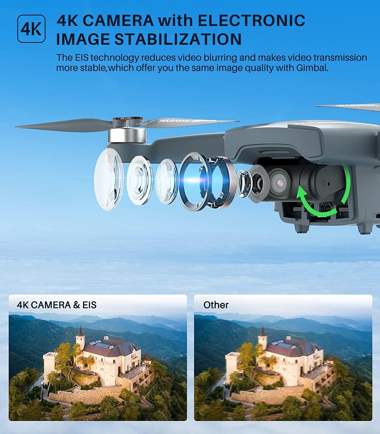 GPS Drone avec Double Caméra 4K EIS pour Adultes Débutants Mini