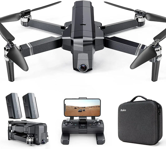 Ruko F11 Pro Drones - with Camera for Adults 4K HD UHD Camera 60 Mins Flight Time with GPS Auto Return Home Brushless Motor-Black（with Carrying Case） Professional Camera Drone - RCDrone
