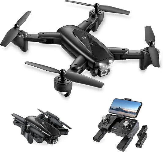 UranHub GPS Drone with Camera for Adults 2K UHD FPV Live Video, Foldable RC Quadcopter with 2 Batteries, Follow Me, Auto Return, Gesture Control, Waypoints and Point of Interest Professional Camera Drone - RCDrone