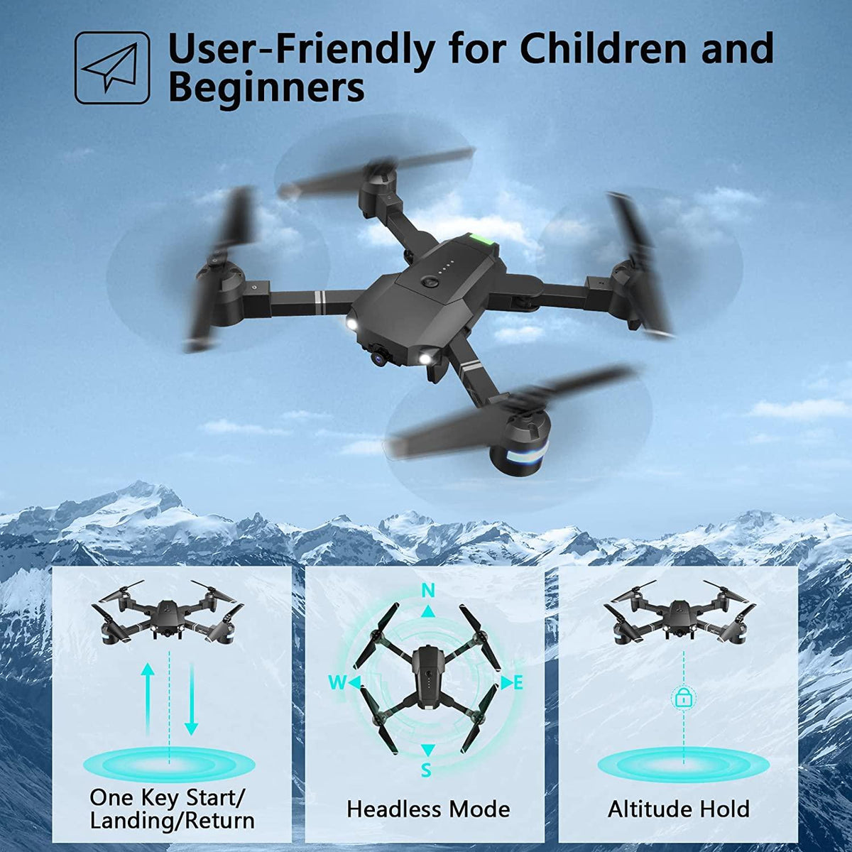 18 Inch Fpv ATTOP X-PACK 18 Camera Drone - 1080P FPV Drones with Carrying Case, Lo ...