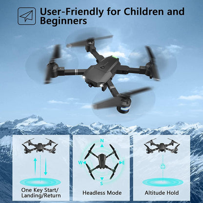 ATTOP X-PACK 18 Camera Drone - 1080P FPV Drones with Carrying Case, Long Distance Quadcopter Equipped w/2 batteries, One key Return/Emergency Stop, ATTOP Drones for Adults/Beginners, Girls/Boys Gifts - RCDrone
