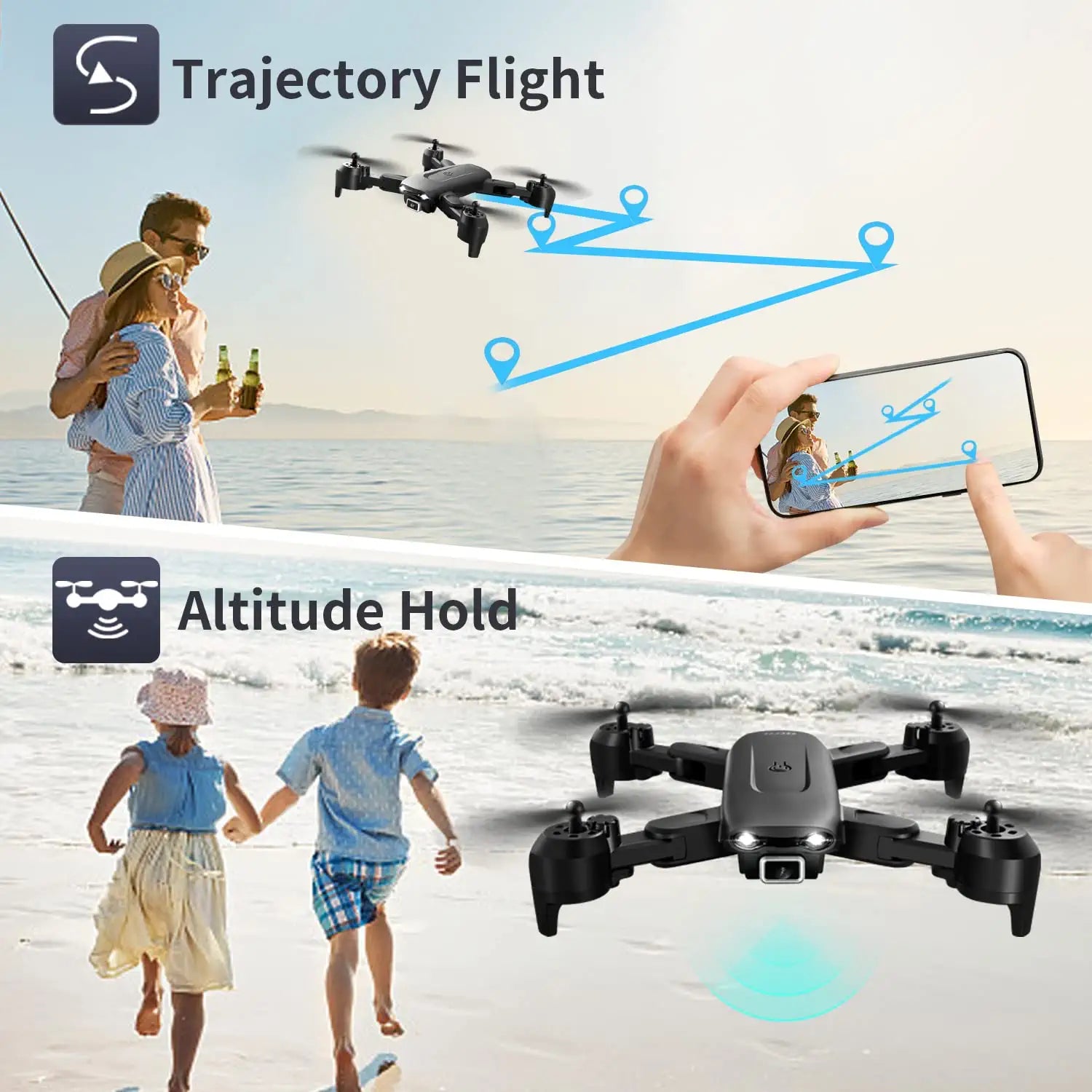 4DRC Mini Drone With 720p Camera for Kids and Adults, FPV Drone Beginners  RC Foldable Live Video Quadcopter,3D Flips and Headless Mode,One Key